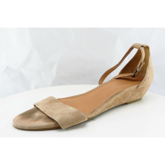J. Crew Sz 8 M Beige Ankle‎ Strap Leather Women Sandals - Picture 1 of 7